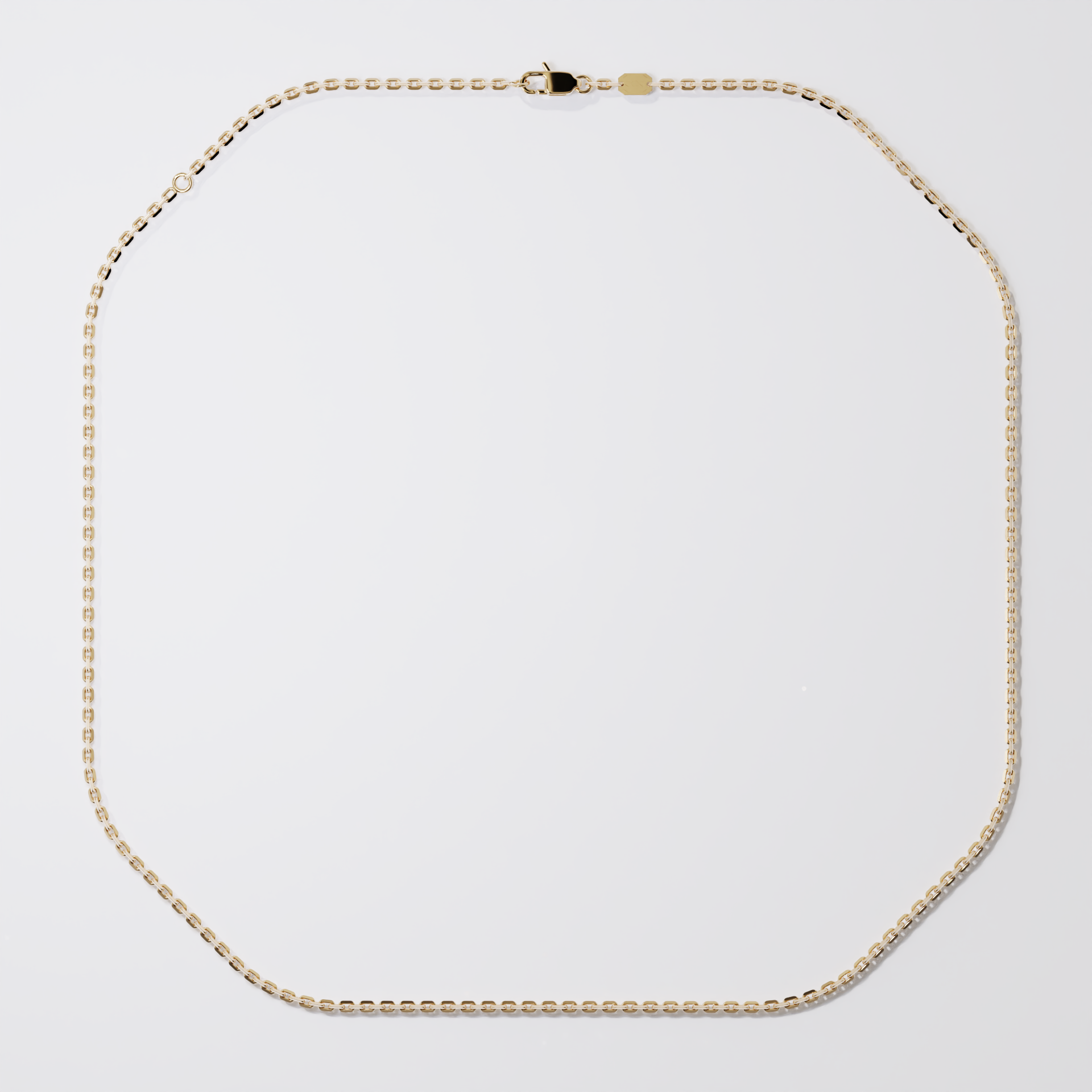 Chaine forçat diamantée - 50cm - Or jaune