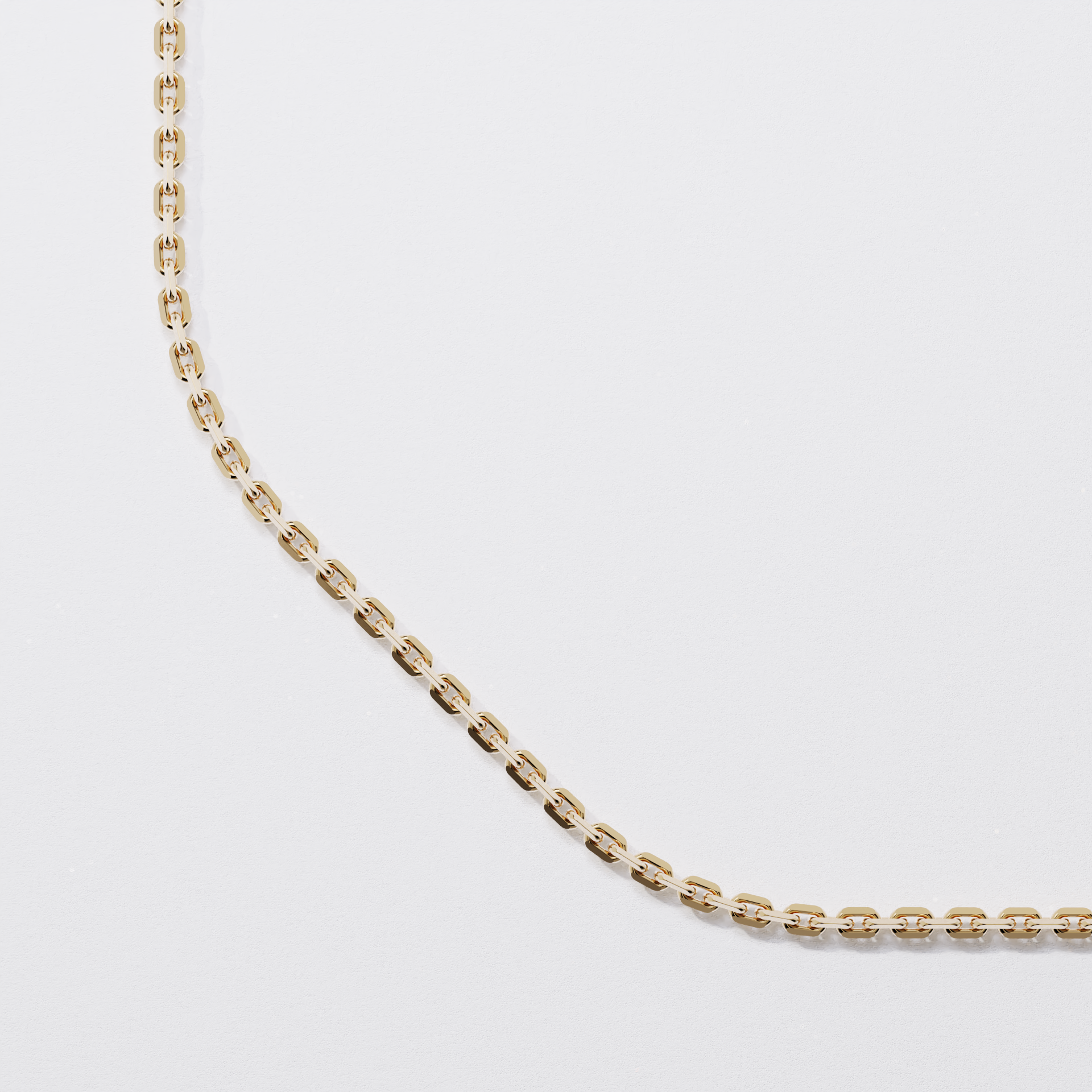 Chaine forçat diamantée - 50cm - Or jaune