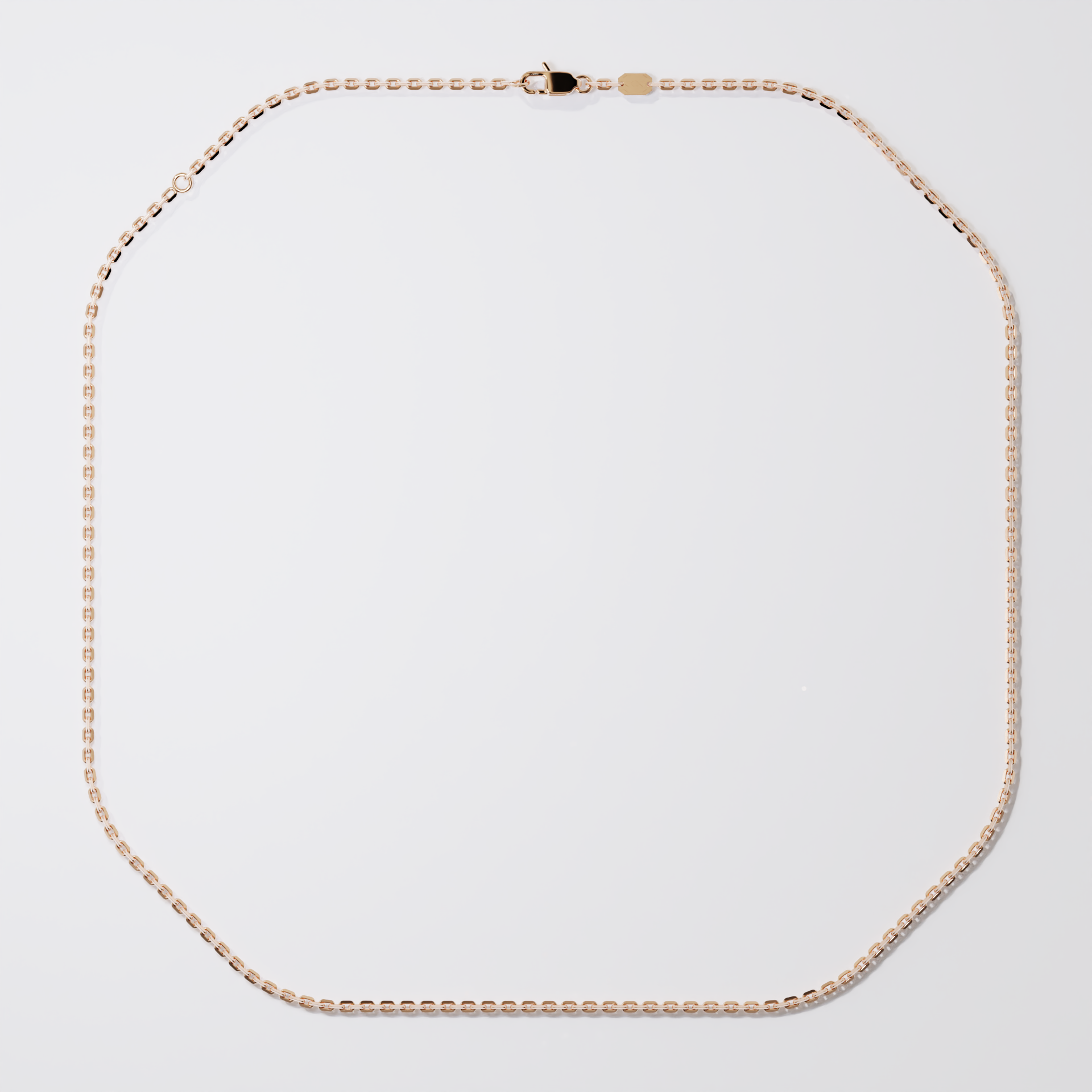 Chaine forçat diamantée - 50cm - Or rose