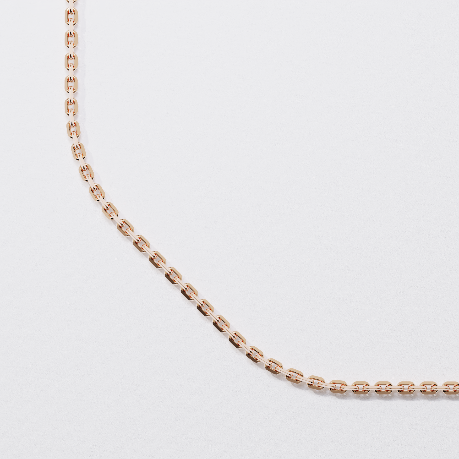 Chaine forçat diamantée - 50cm - Or rose