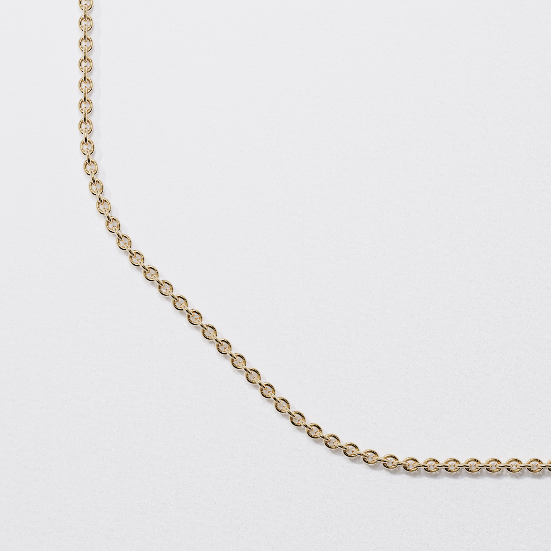 Chaine forçat ronde - 42cm - Or jaune