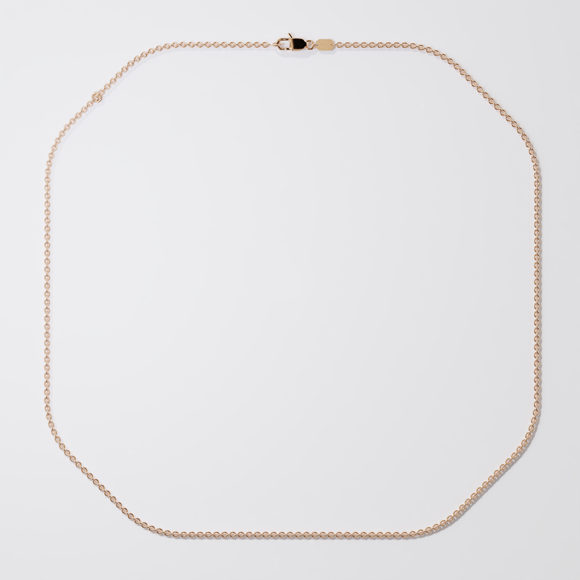 Chaine forçat ronde - 50cm - Or rose