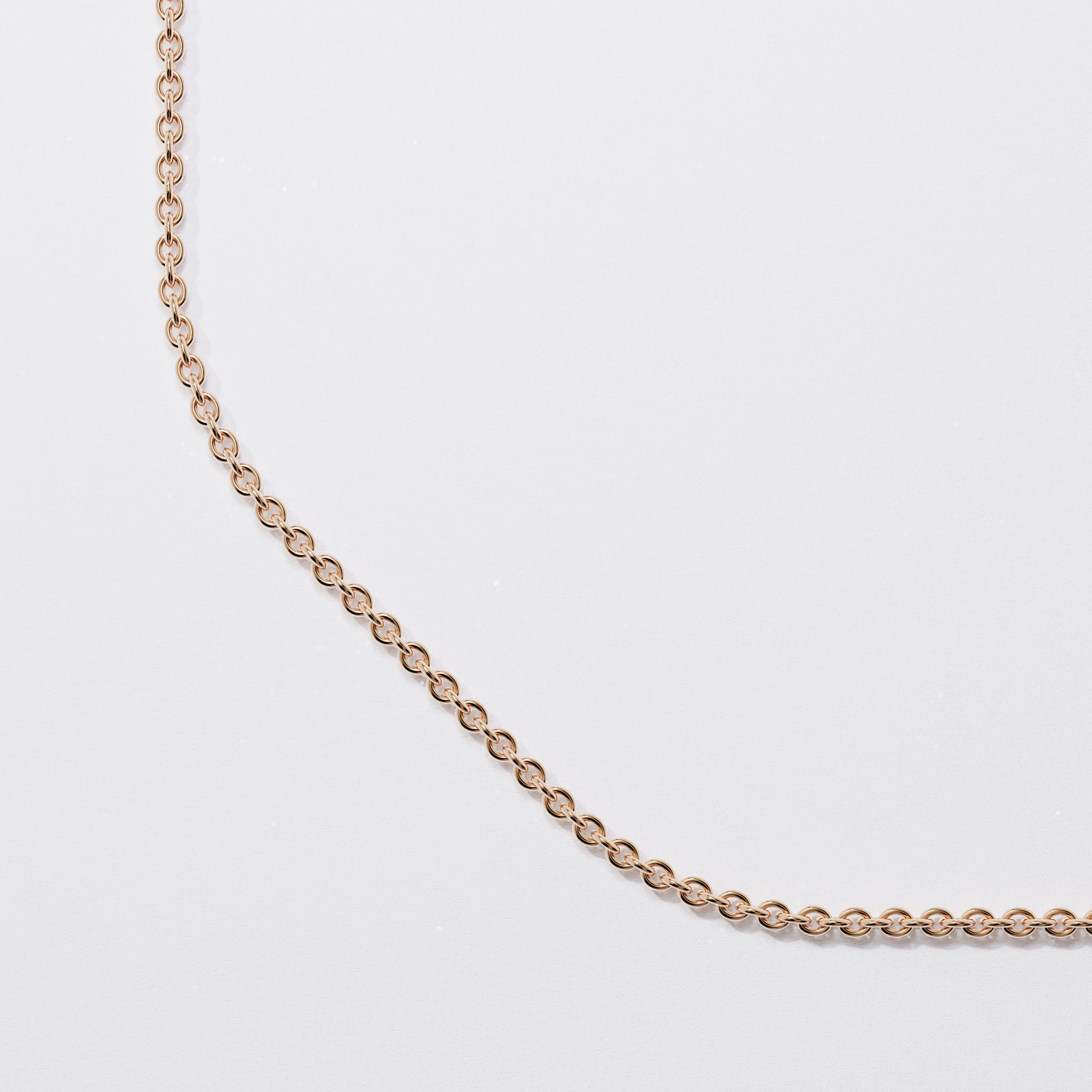 Chaine forçat ronde - 50cm - Or rose