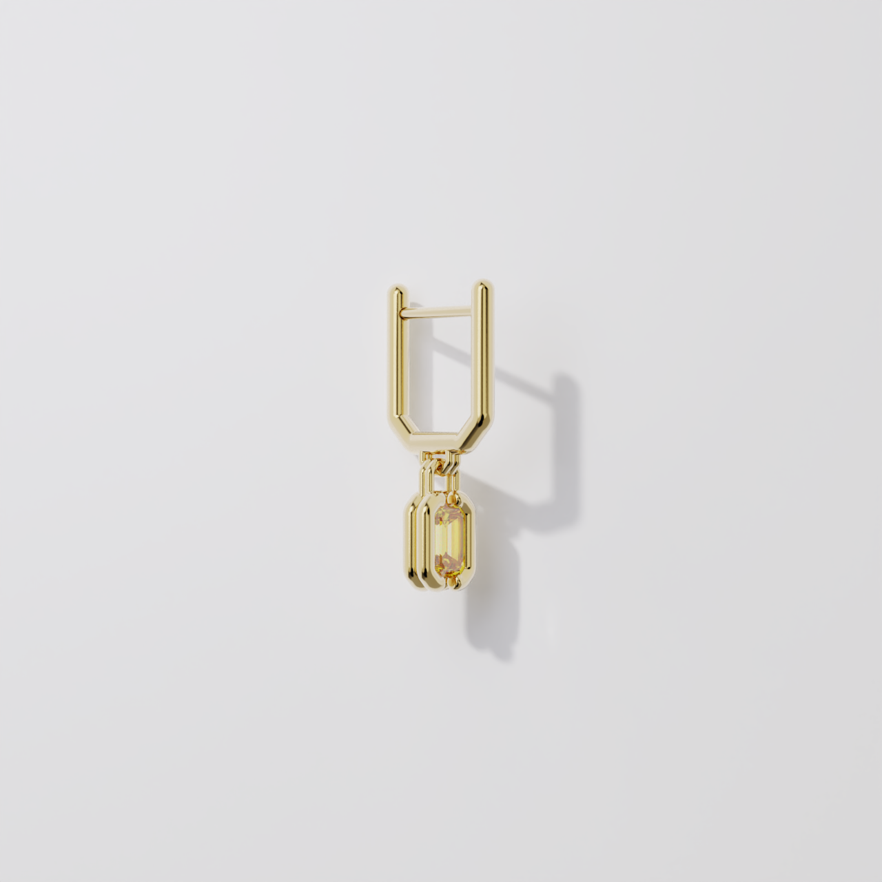 Boucles pendantes - Parenthèse saphir jaune - Or jaune