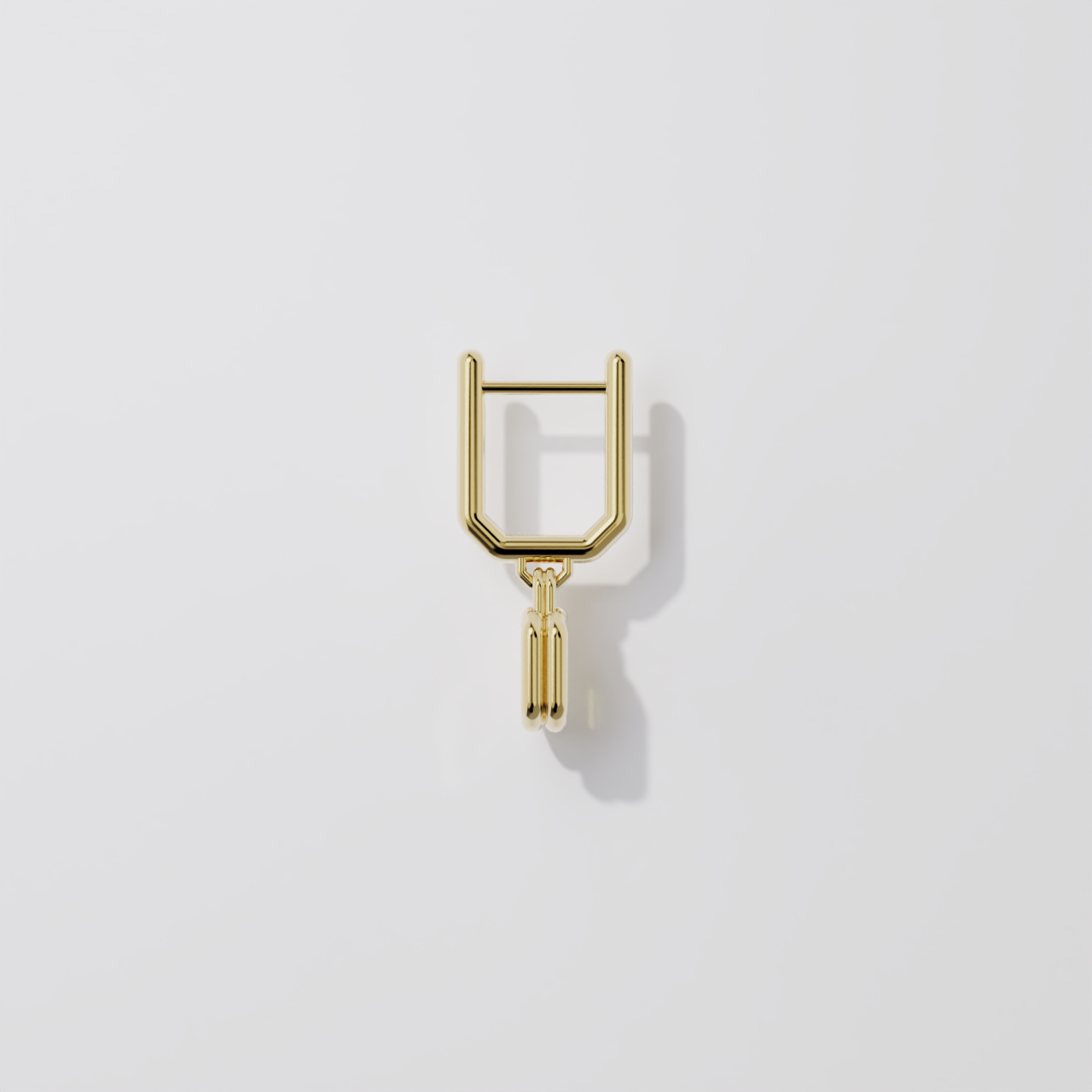 Boucles pendantes - Parenthèse saphir jaune - Or jaune