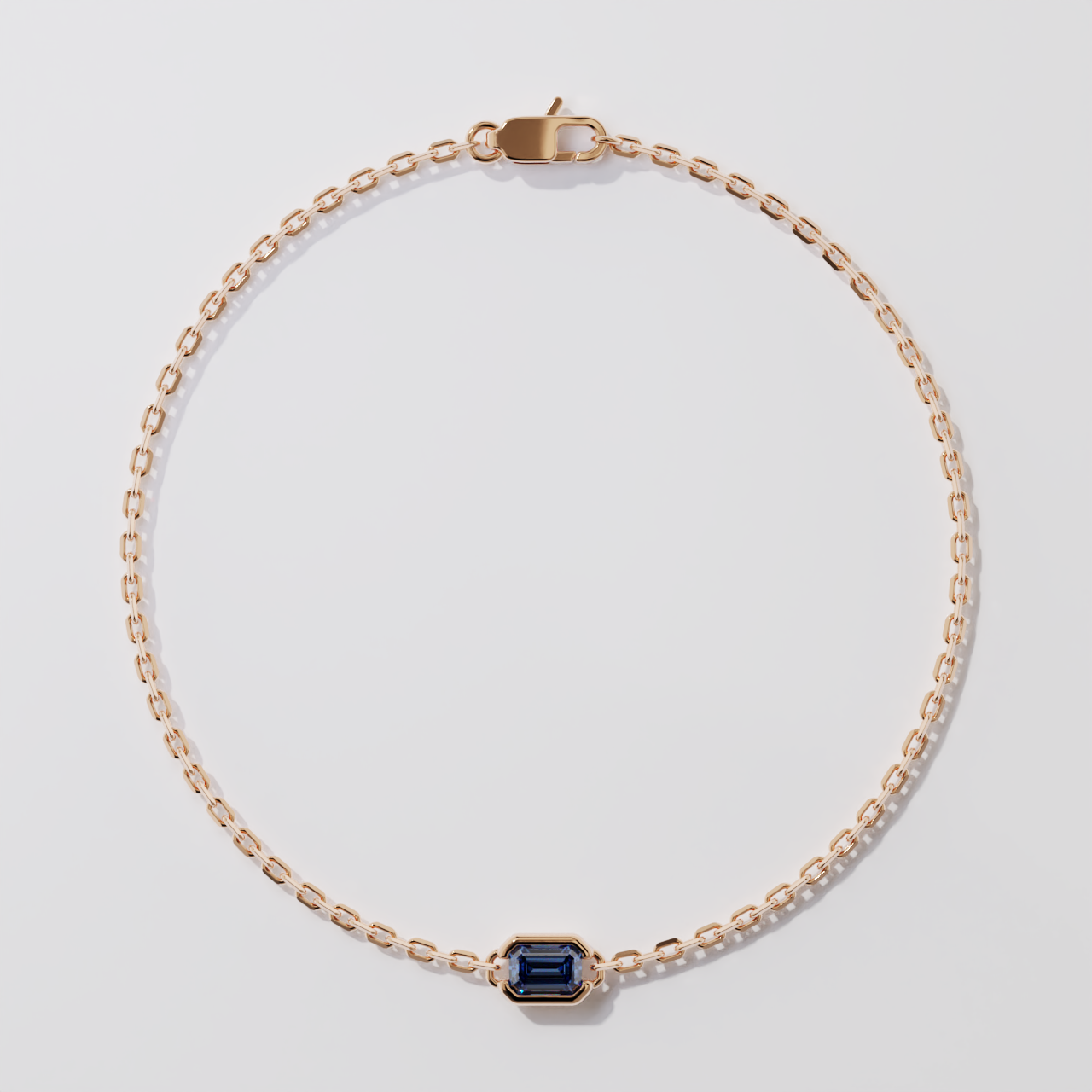 Bracelet - Parenthèse saphir bleu - Or rose