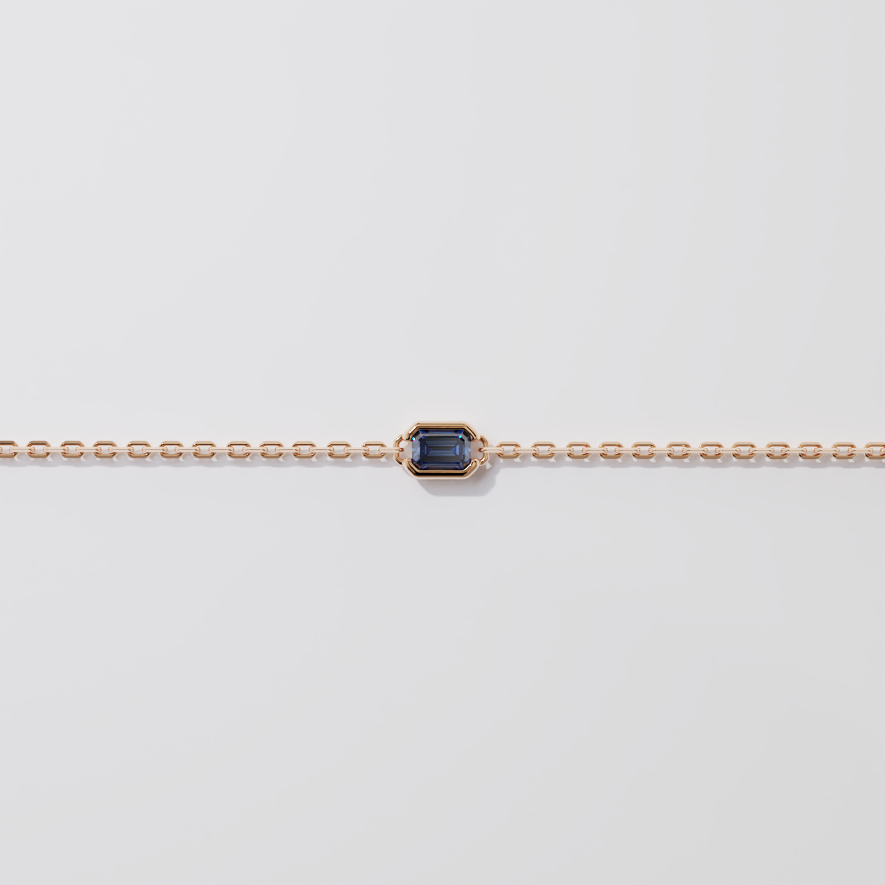 Bracelet - Parenthèse saphir bleu - Or rose