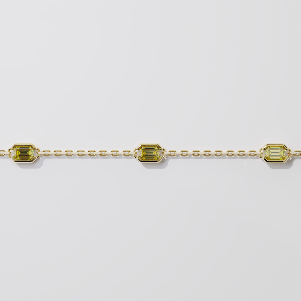 Bracelet - Parenthèse saphirs jaunes - Or jaune