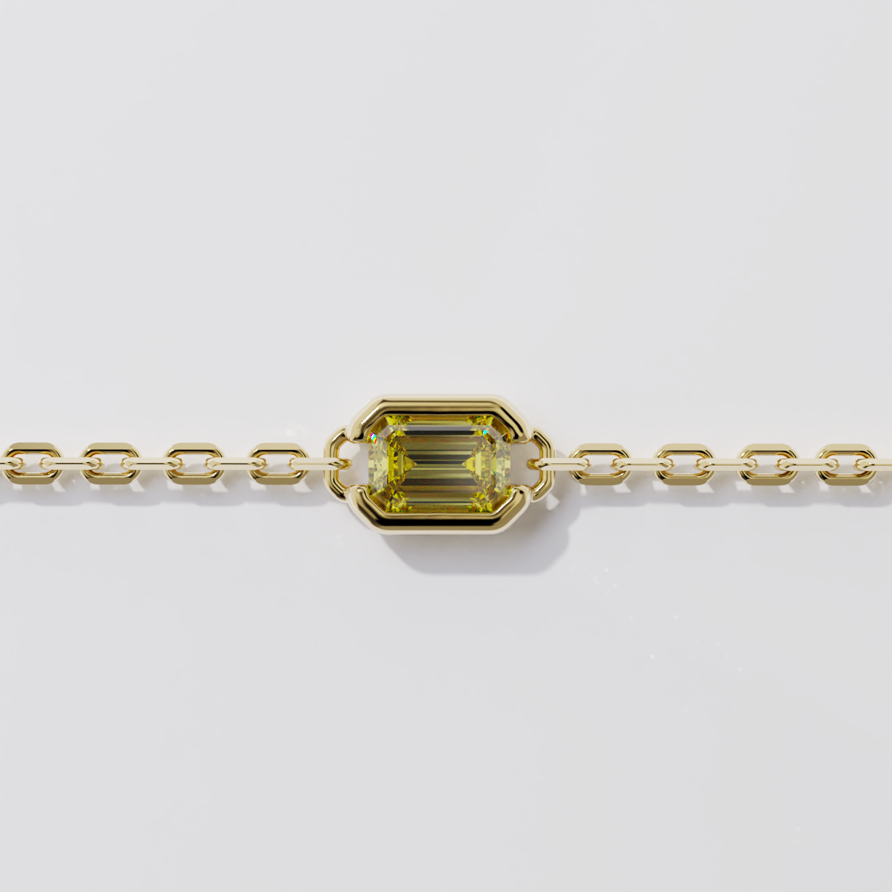 Bracelet - Parenthèse saphirs jaunes - Or jaune