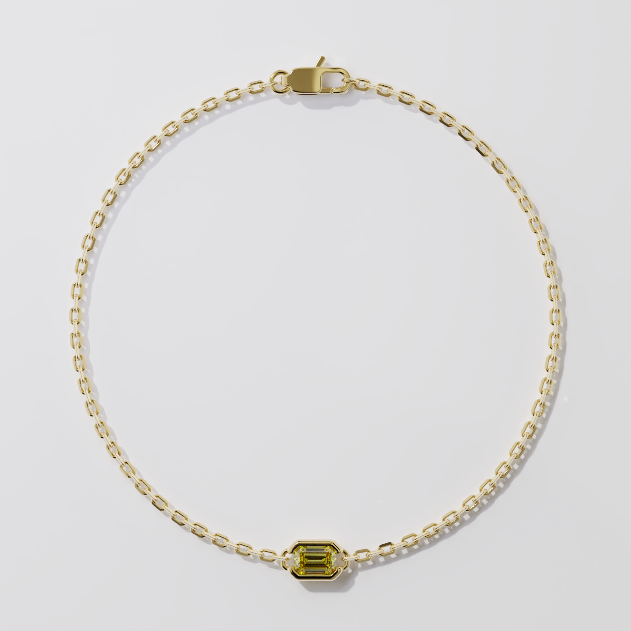 Bracelet - Parenthèse saphir jaune - Or jaune