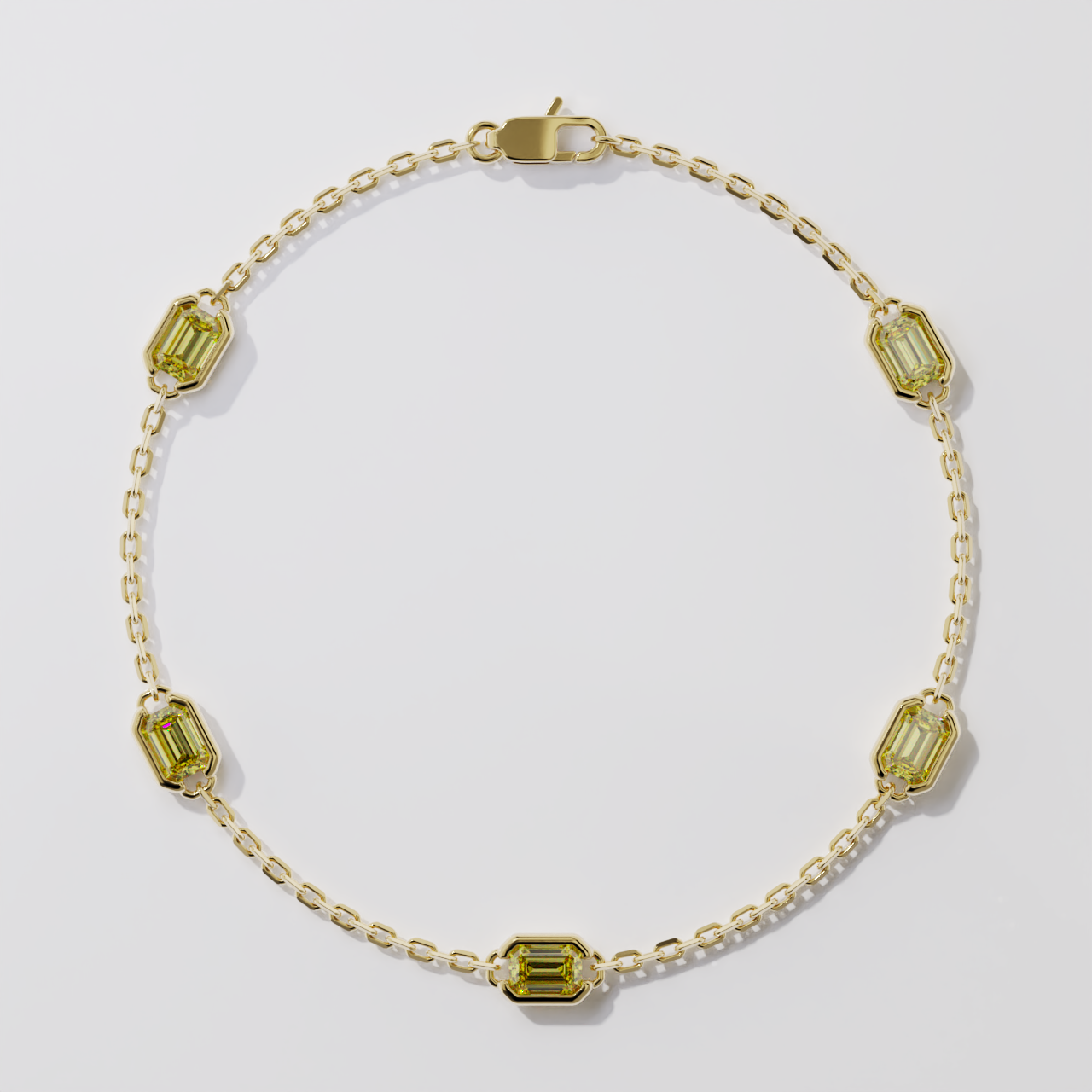 Bracelet - Parenthèse saphirs jaunes - Or jaune