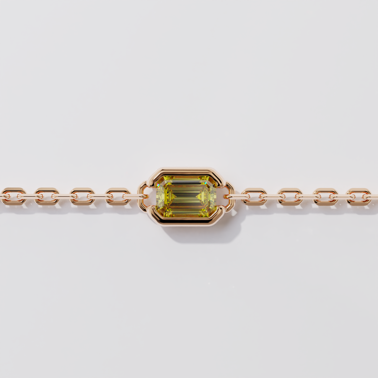 Bracelet - Parenthèse saphirs jaunes - Or rose