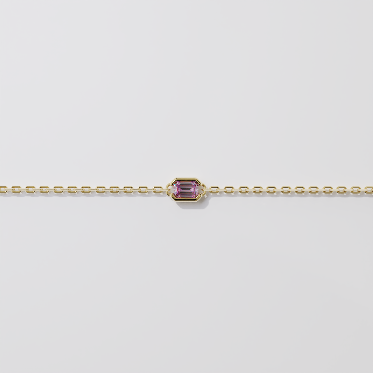 Bracelet - Parenthèse saphir rose - Or jaune