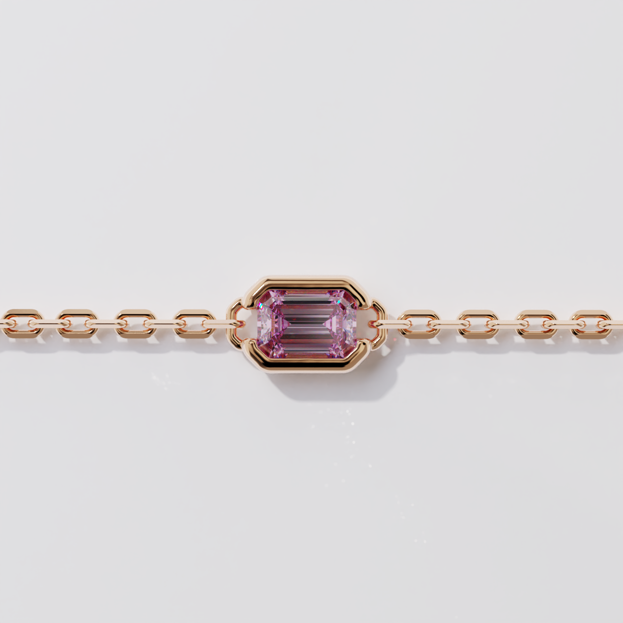 Bracelet - Parenthèse saphir rose - Or rose