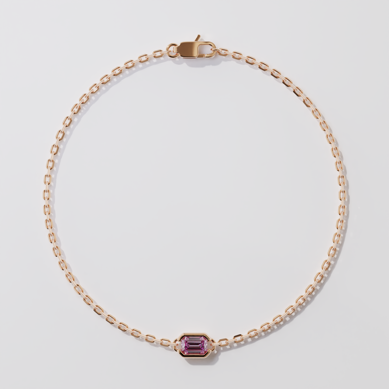 Bracelet - Parenthèse saphir rose - Or rose
