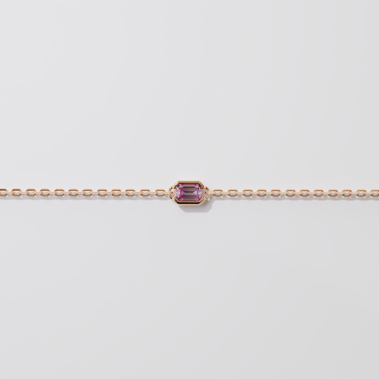 Bracelet - Parenthèse saphir rose - Or rose