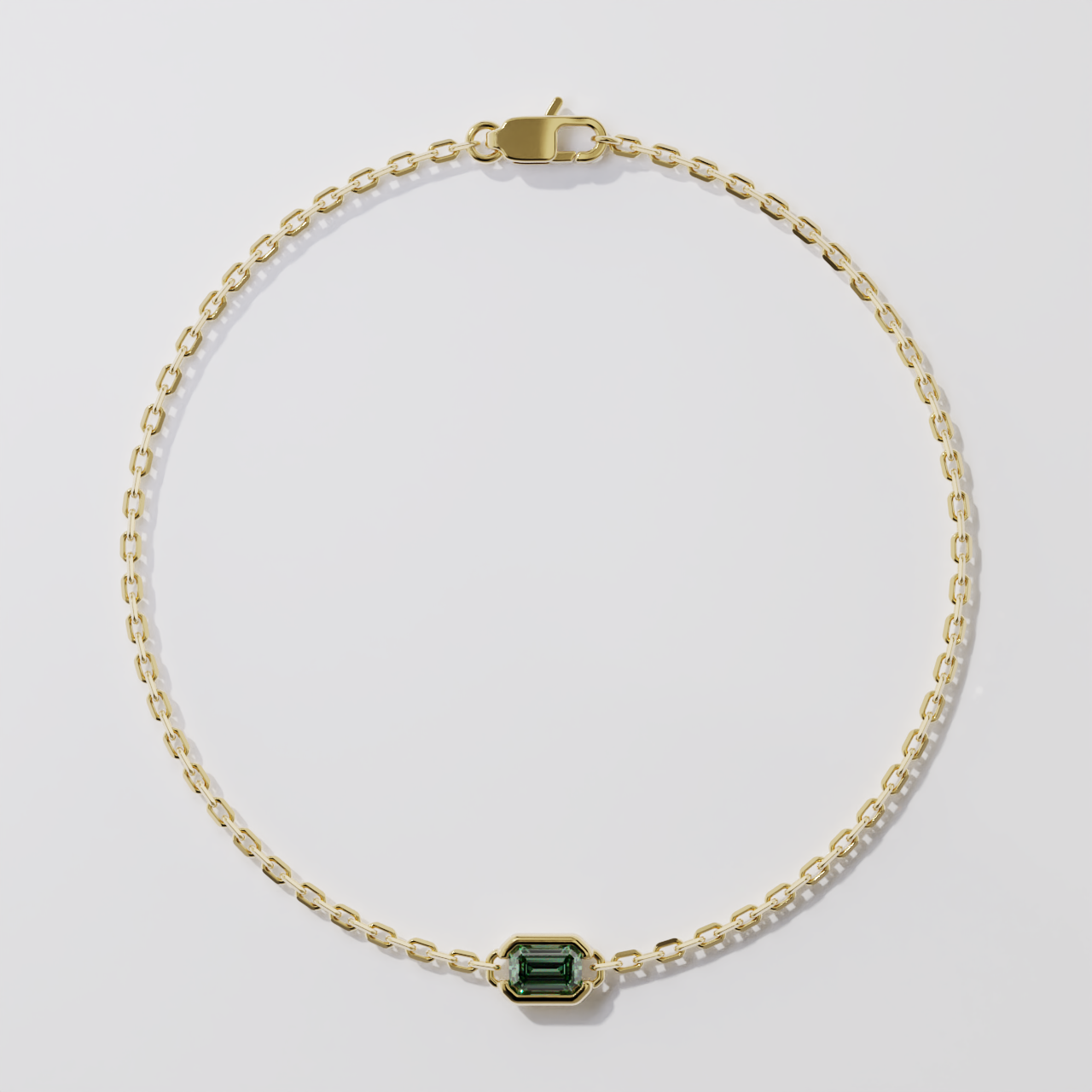 Bracelet - Parenthèse saphir vert - Or jaune