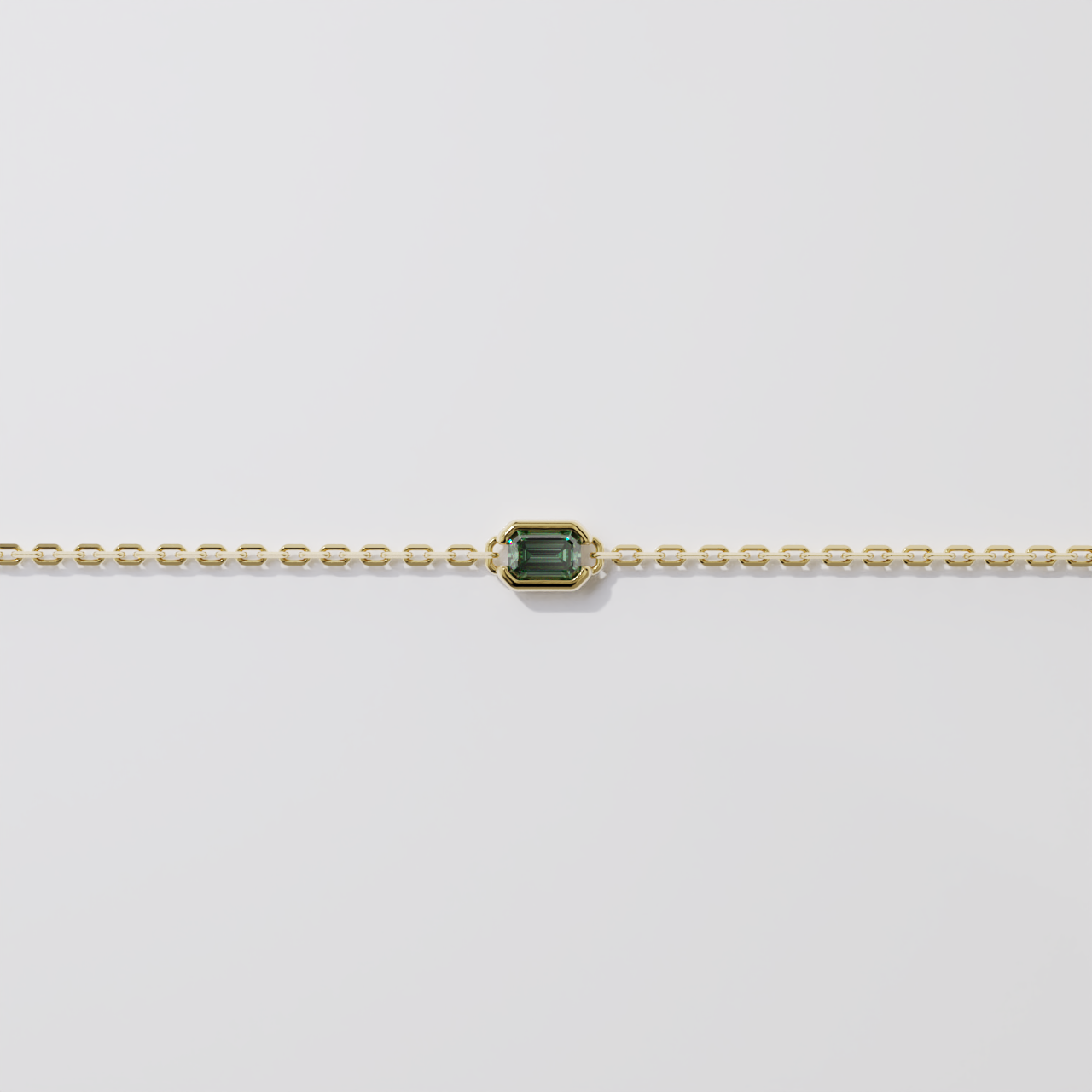 Bracelet - Parenthèse saphir vert - Or jaune