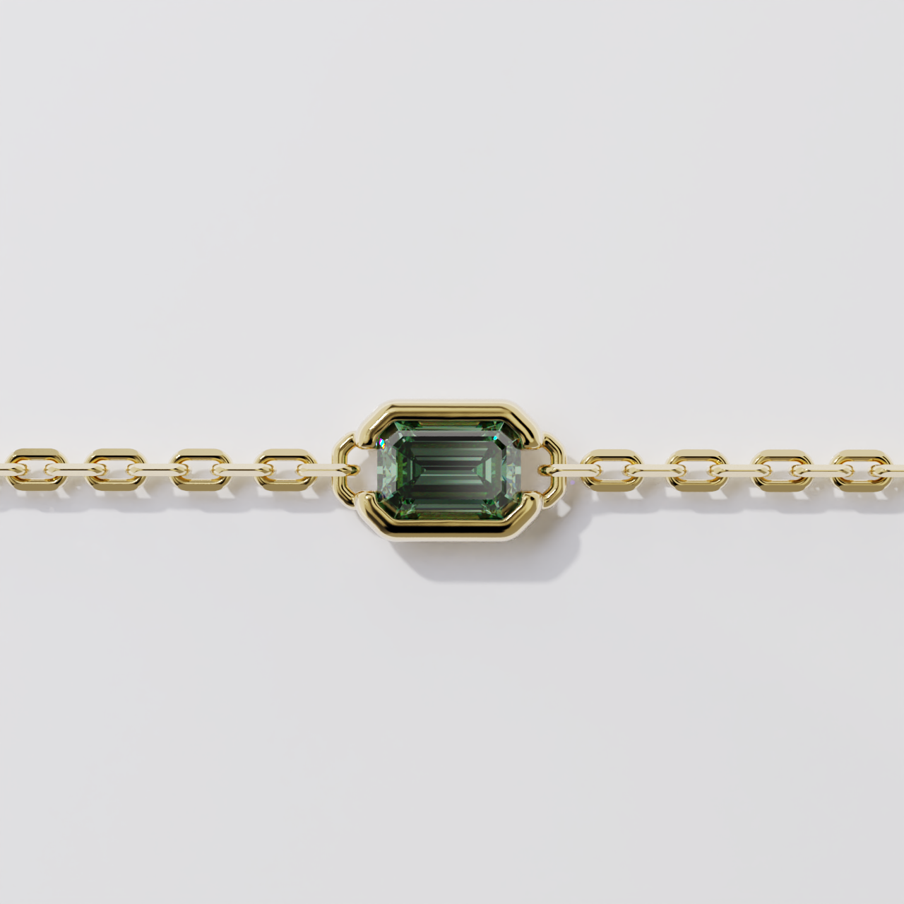 Bracelet - Parenthèse saphir vert - Or jaune