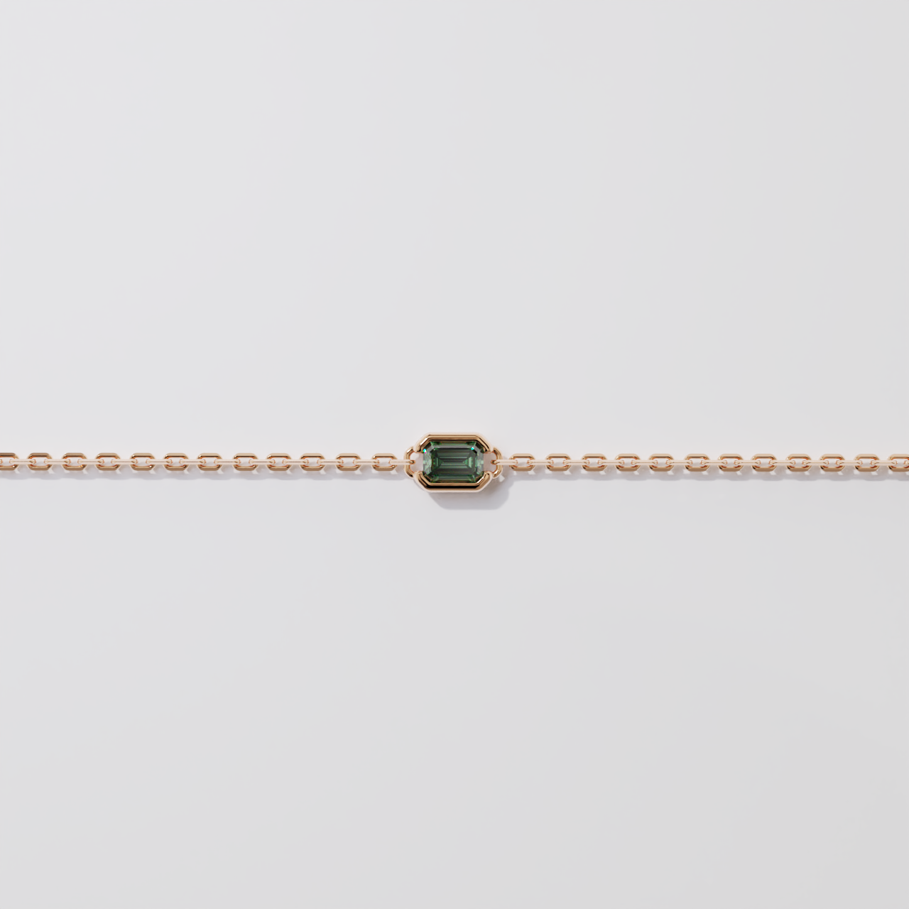 Bracelet - Parenthèse saphir vert - Or rose