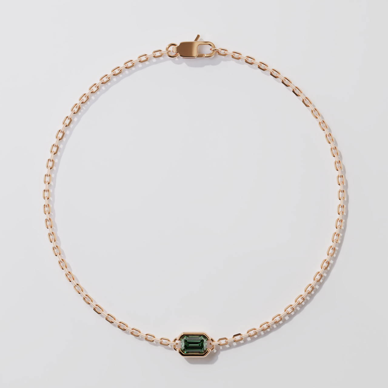 Bracelet - Parenthèse saphir vert - Or rose