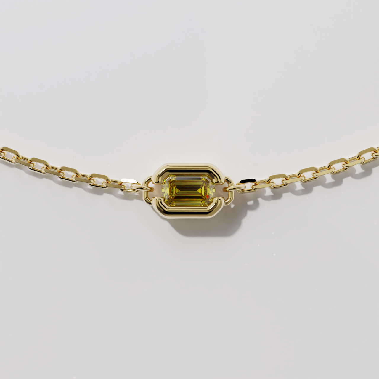 Collier - Parenthèse saphir jaune - Or jaune