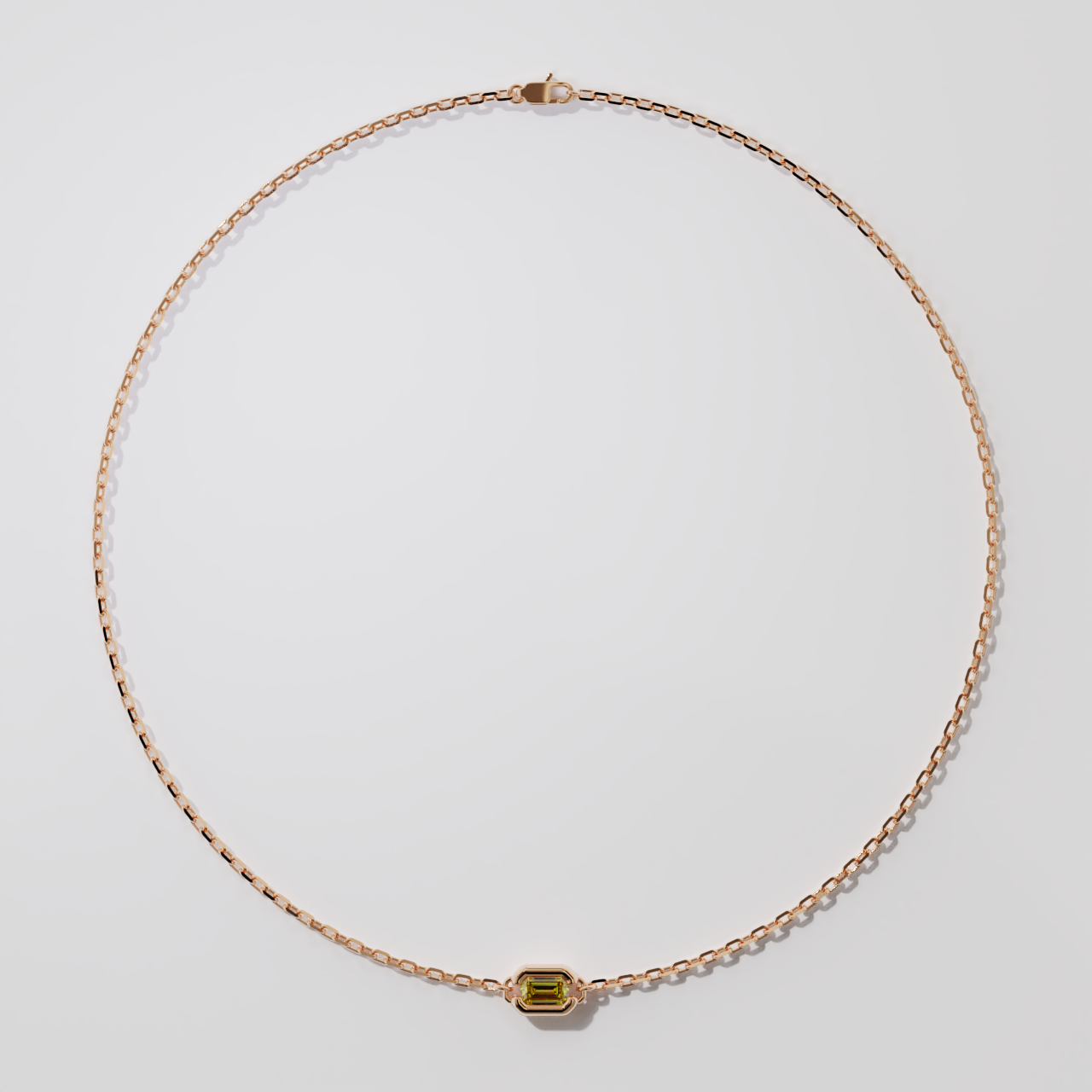 Collier - Parenthèse saphir jaune - Or rose