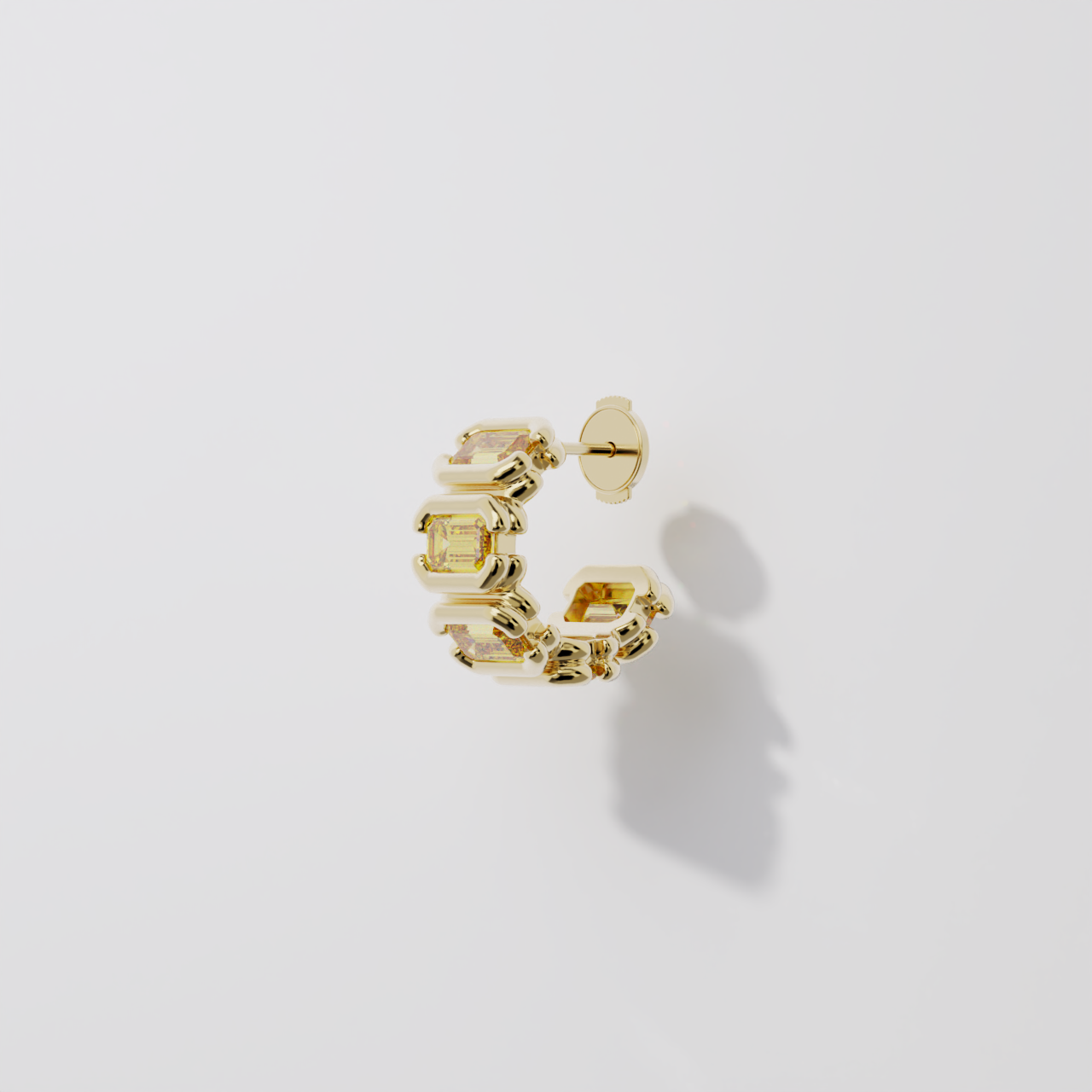 Créoles - Parenthèse saphir jaune - Or jaune