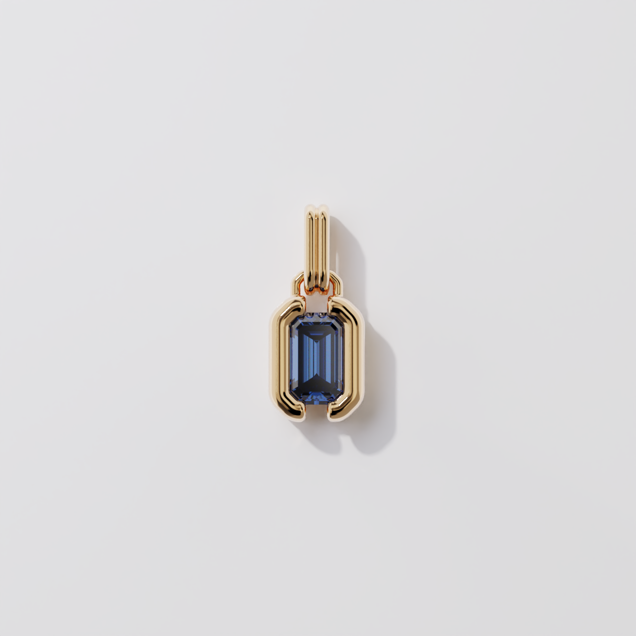 Pendentif - Parenthèse saphir bleu - Or rose