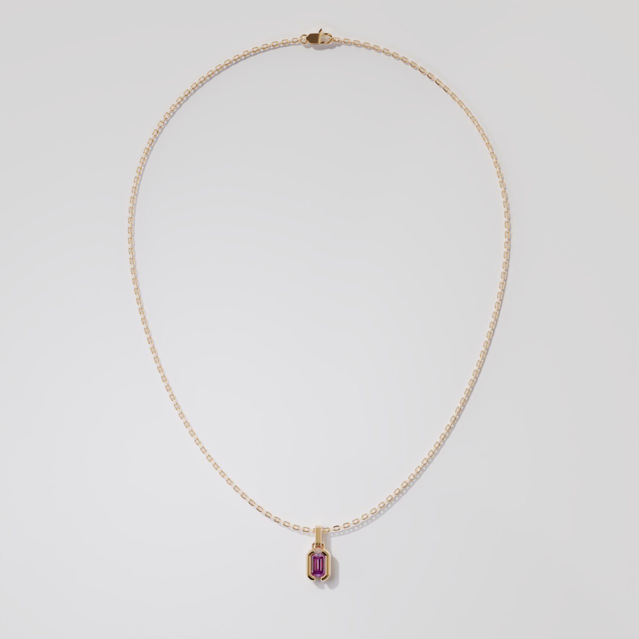 Pendentif - Parenthèse saphir rose - Or rose