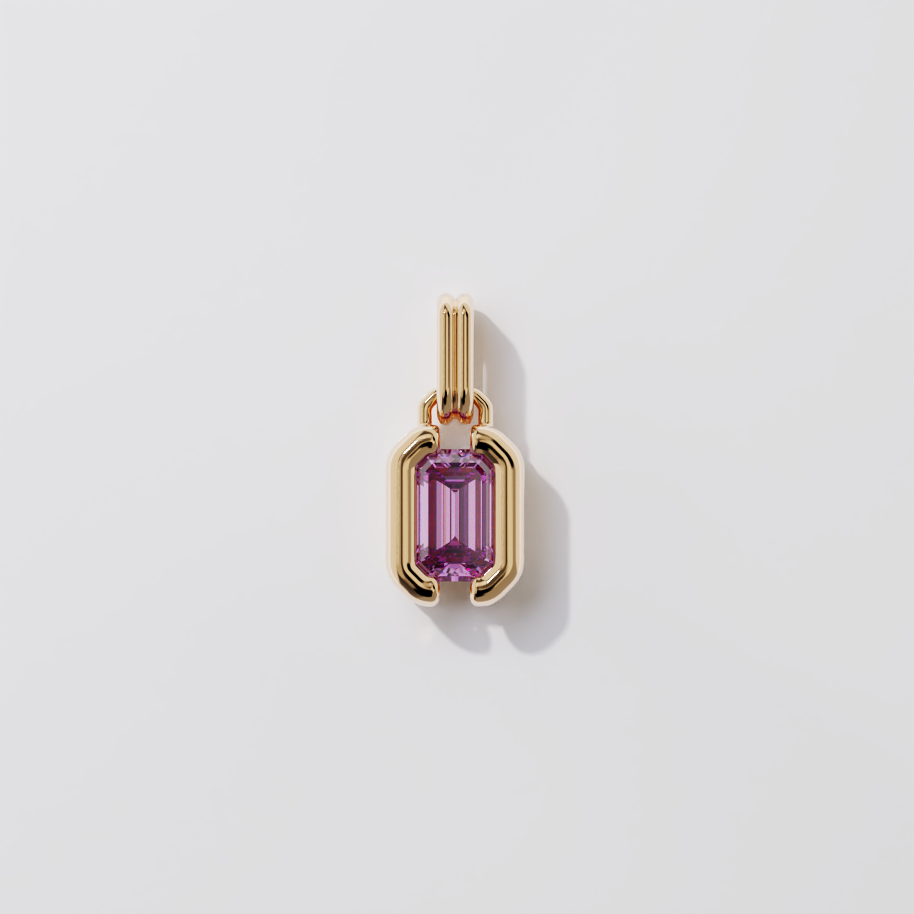 Pendentif - Parenthèse saphir rose - Or rose