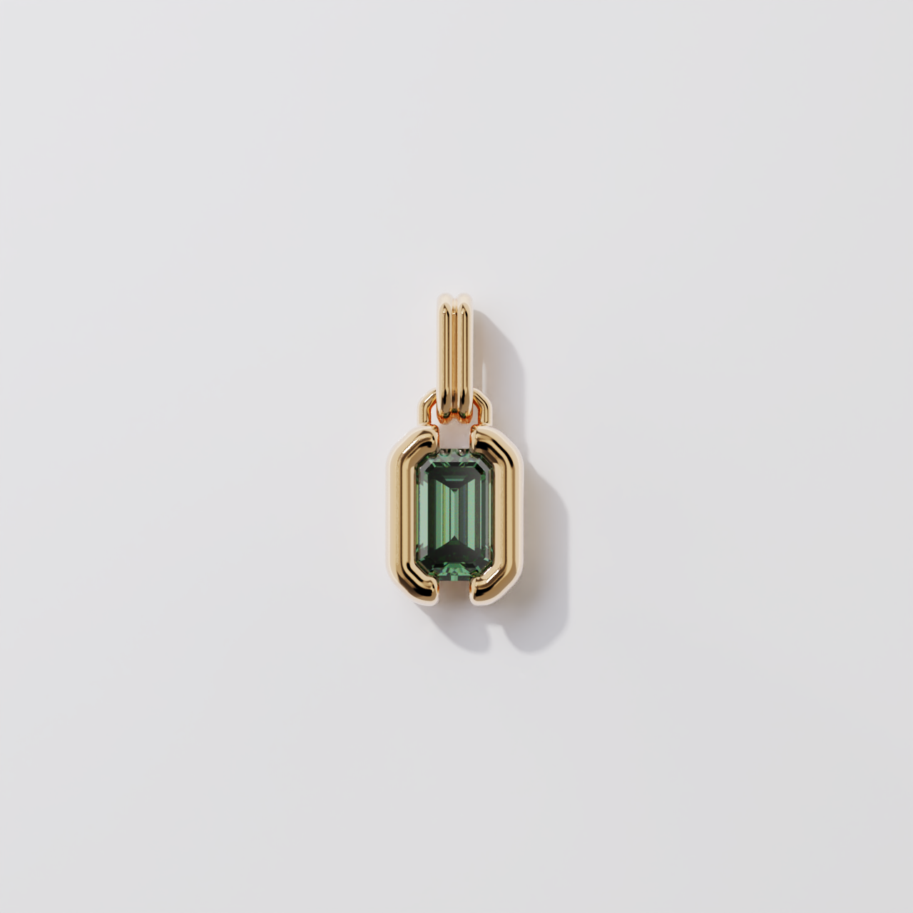 Pendentif - Parenthèse saphir vert - Or rose