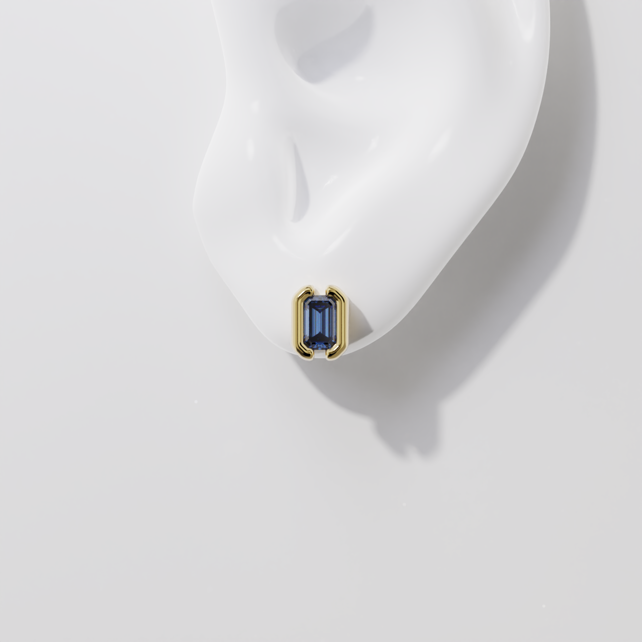 Boucles d’oreilles - Parenthèse saphir bleu - Or jaune