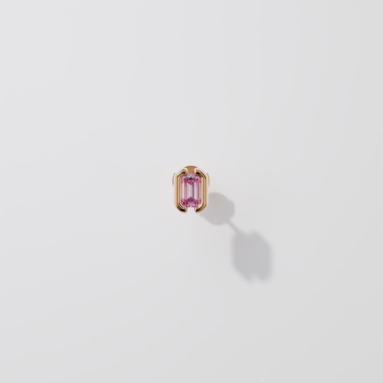 Boucles d'oreilles - Parenthèse saphir rose - Or rose