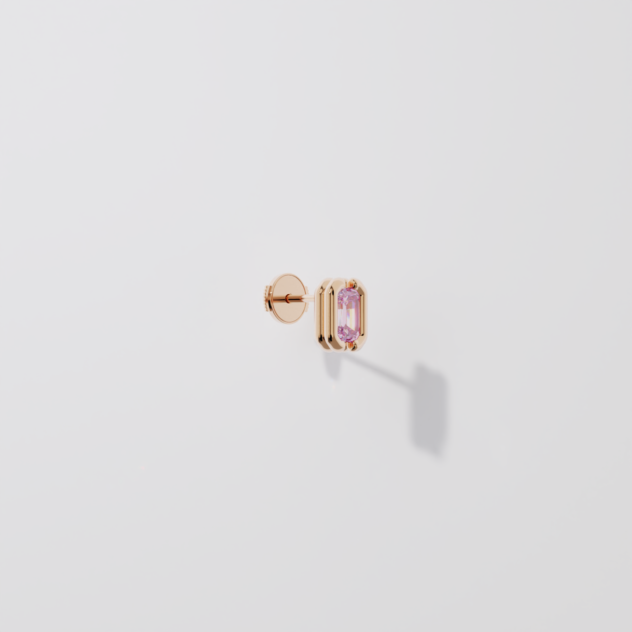 Boucles d'oreilles - Parenthèse saphir rose - Or rose