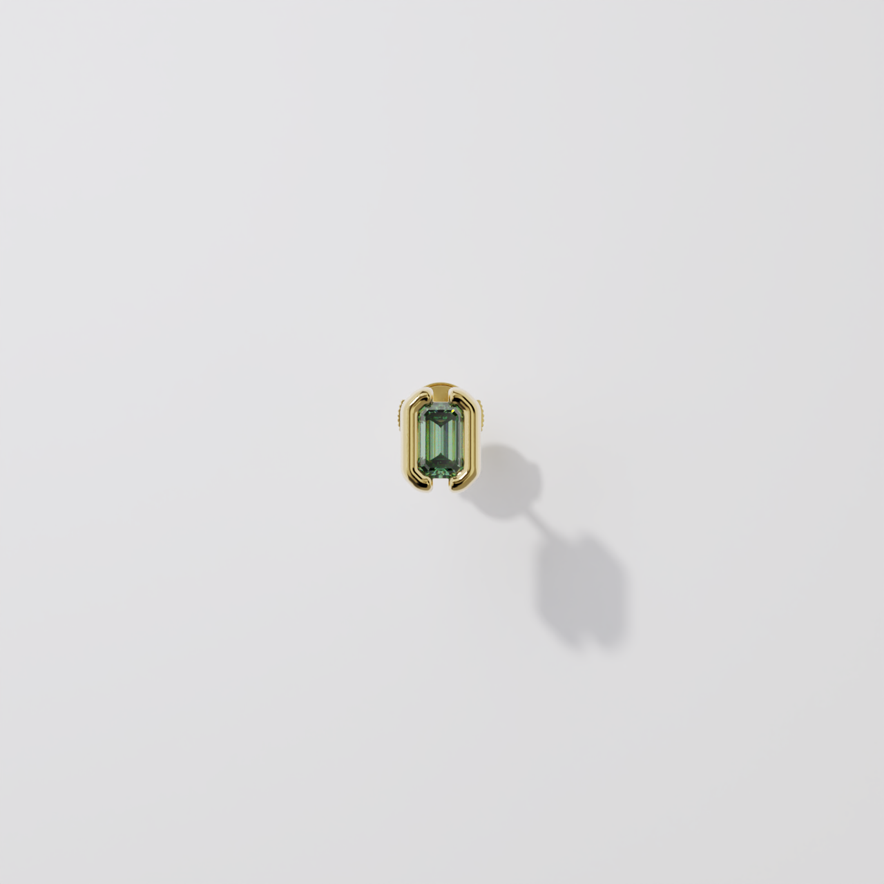 Boucles d'oreilles - Parenthèse saphir vert - Or jaune