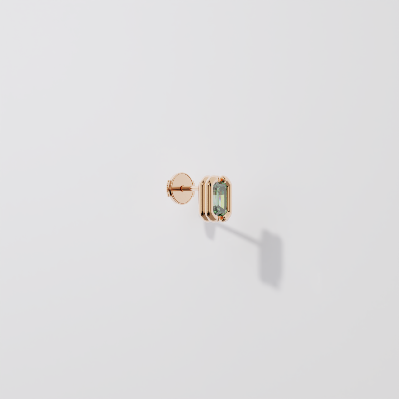 Boucles d'oreilles - Parenthèse saphir vert - Or rose