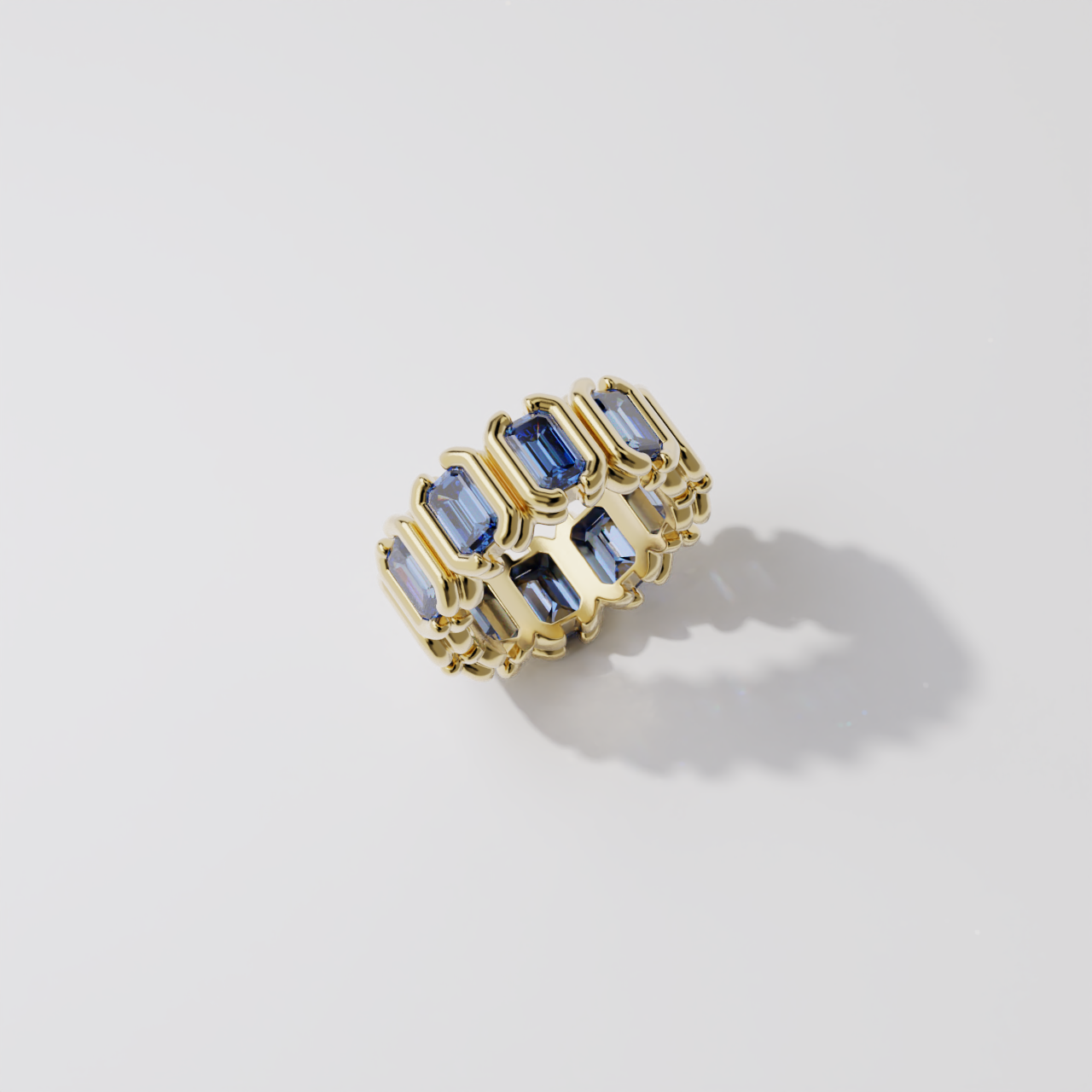 Bague - Parenthèse saphir bleu - Or jaune