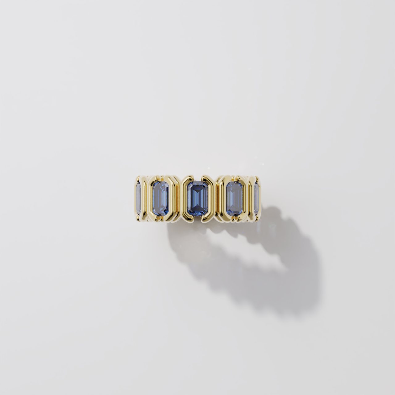 Bague - Parenthèse saphir bleu - Or jaune