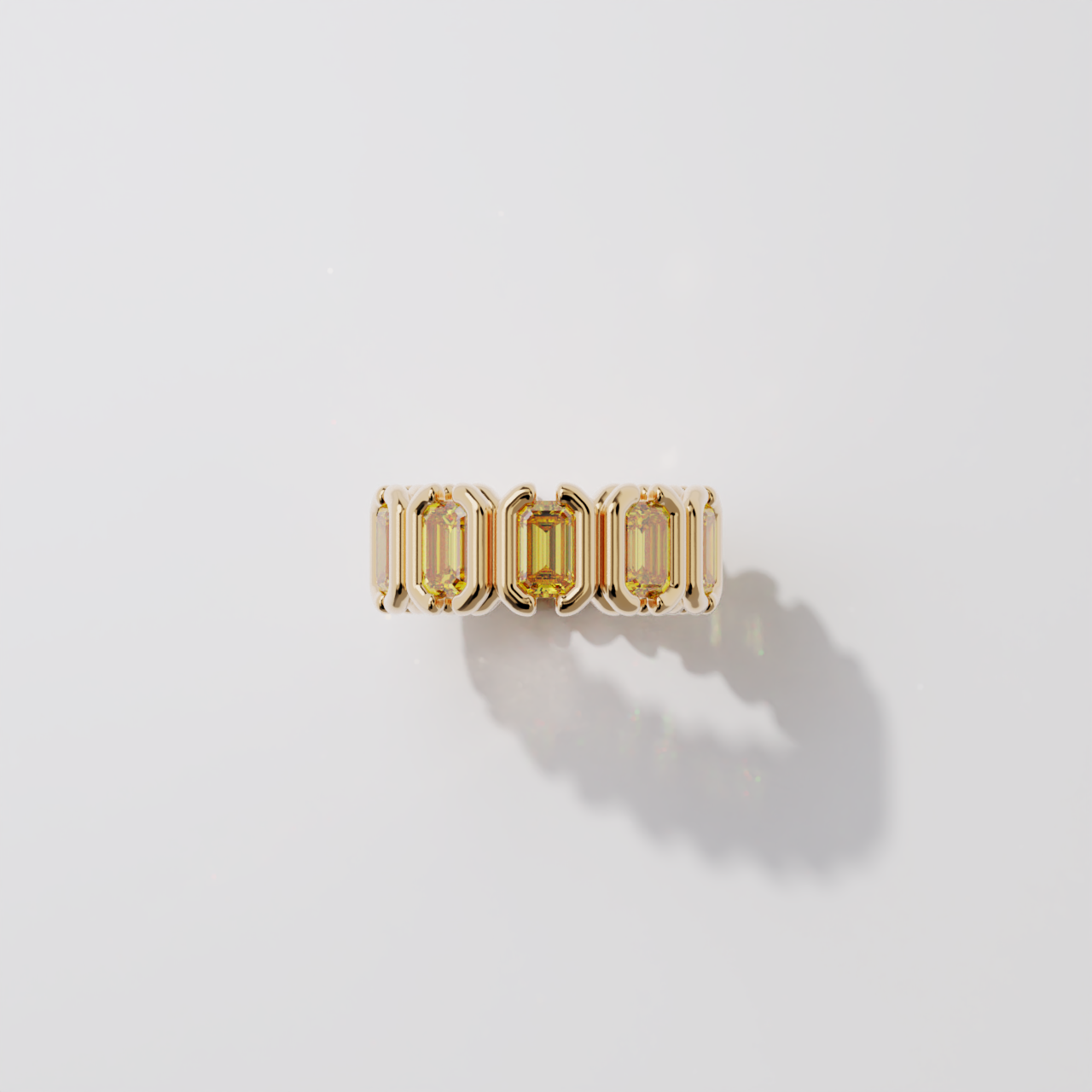 Bague - Parenthèse saphir jaune - Or rose