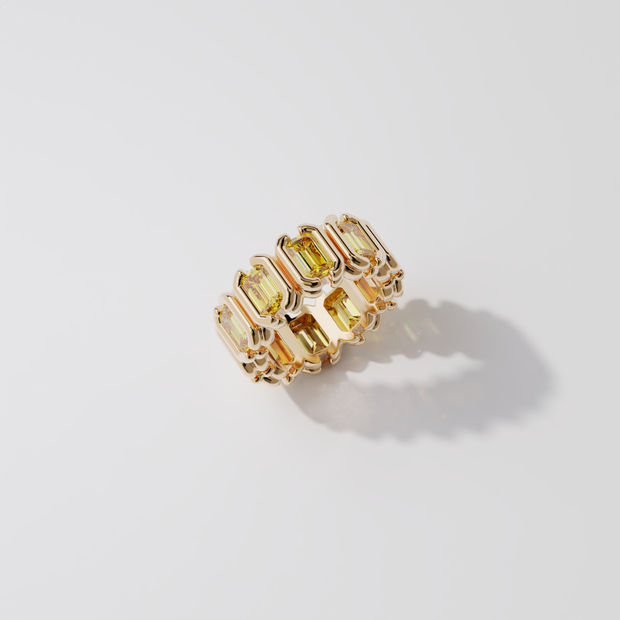 Bague - Parenthèse saphir jaune - Or rose
