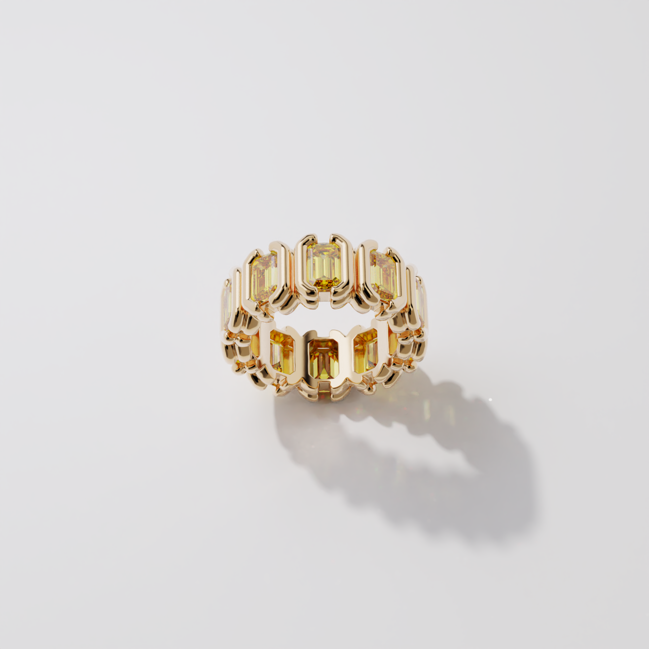 Bague - Parenthèse saphir jaune - Or rose