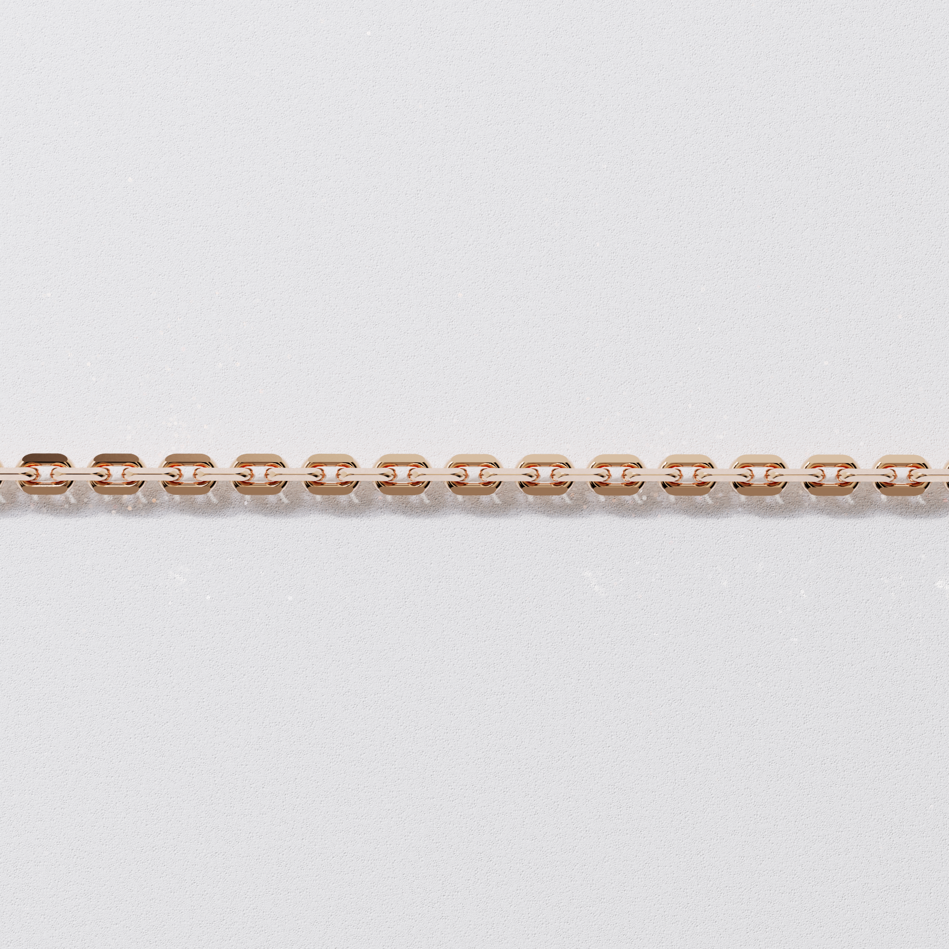 Chaine forçat diamantée - 42cm - Or rose