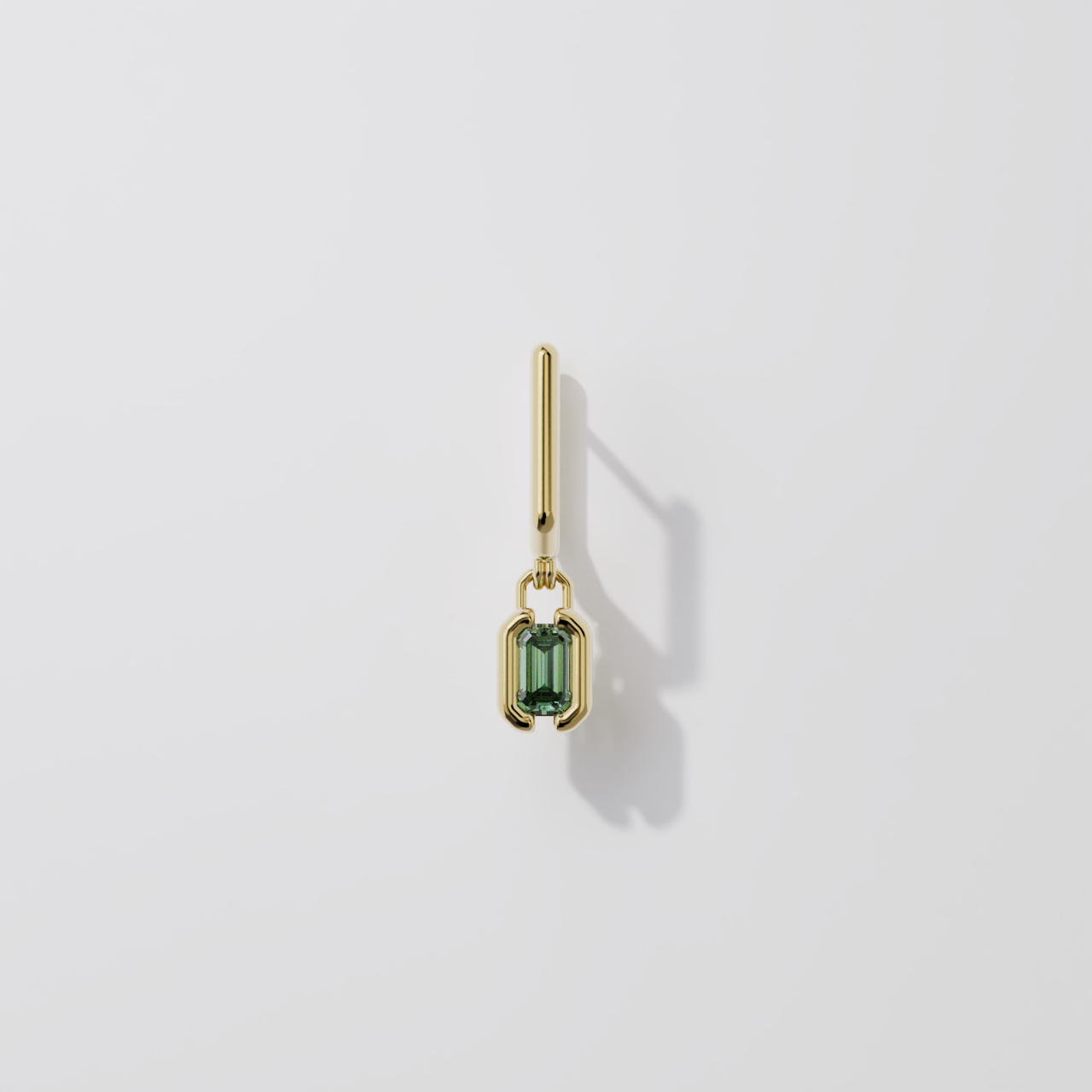 Boucles pendantes - Parenthèse saphir vert - Or jaune