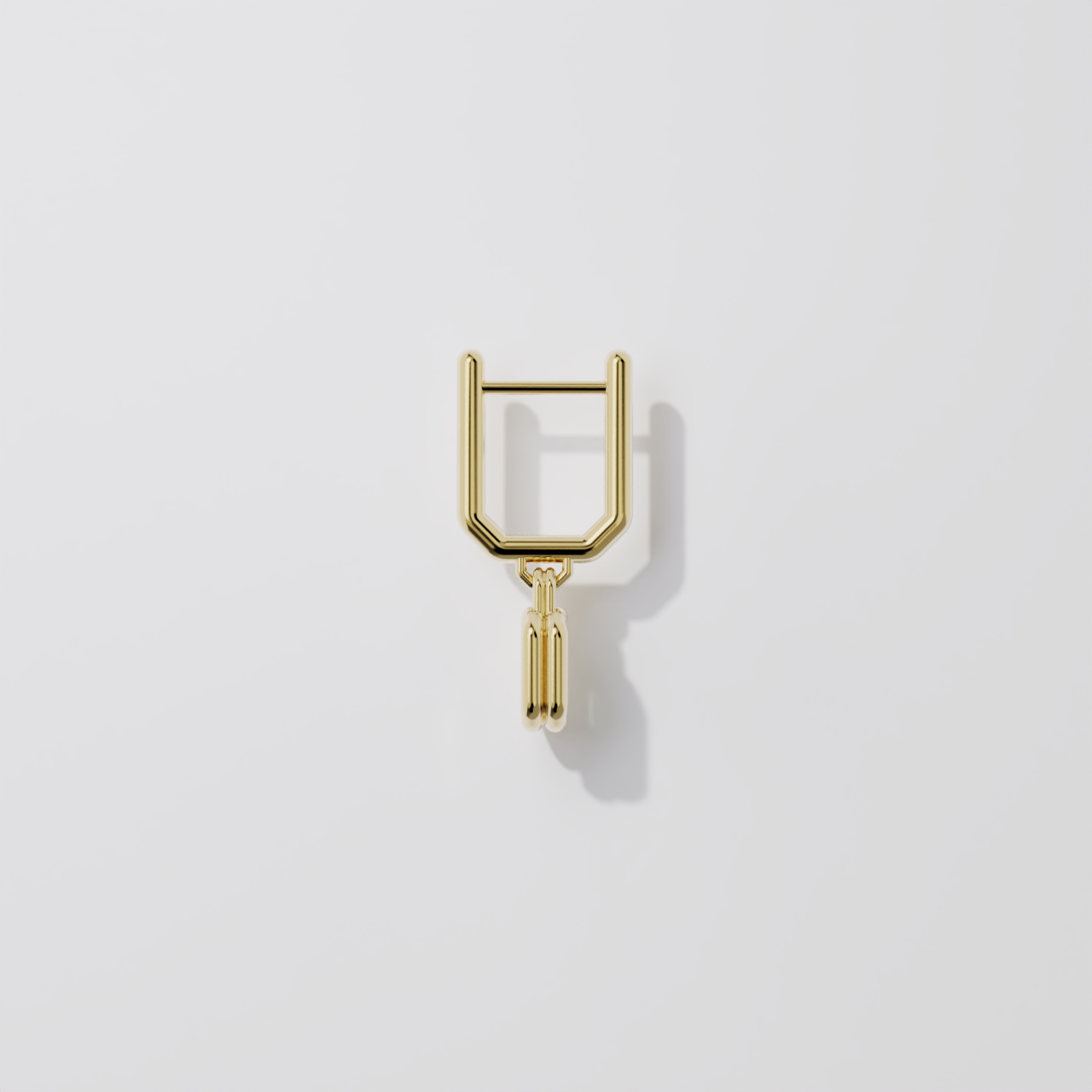 Boucles pendantes - Parenthèse saphir vert - Or jaune