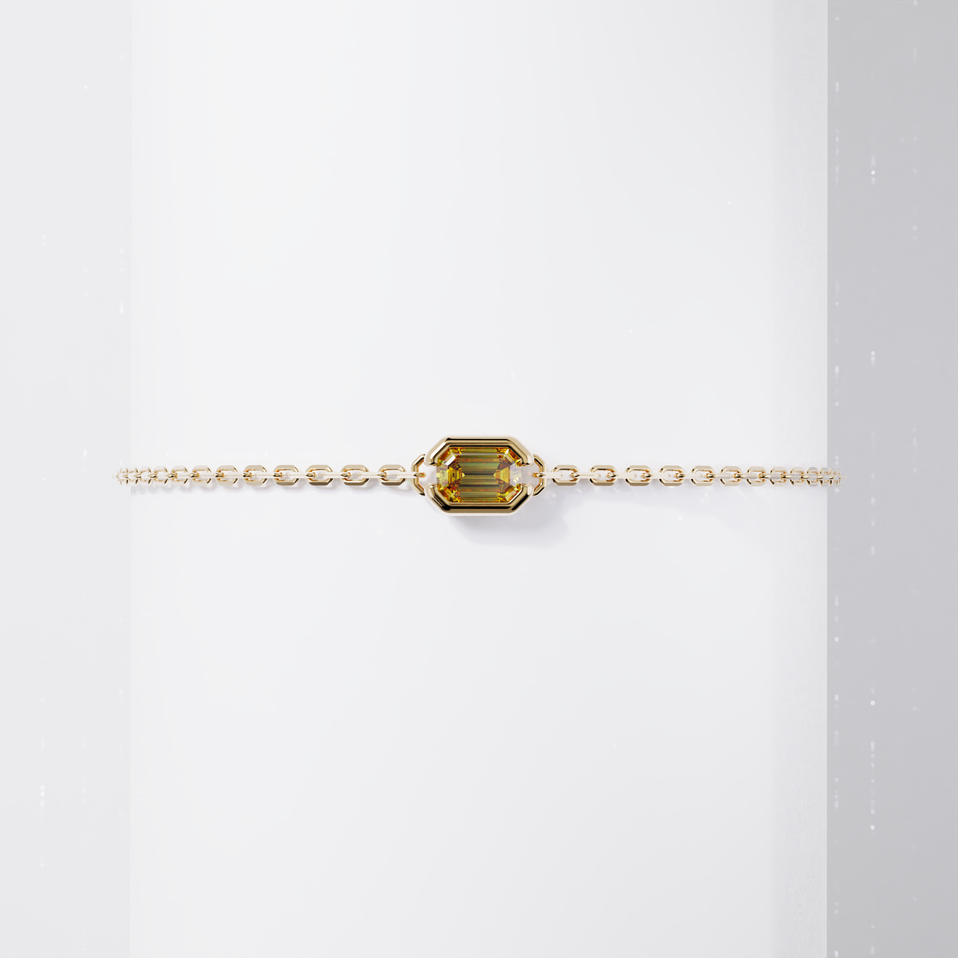 Bracelet - Parenthèse saphir jaune - Or jaune