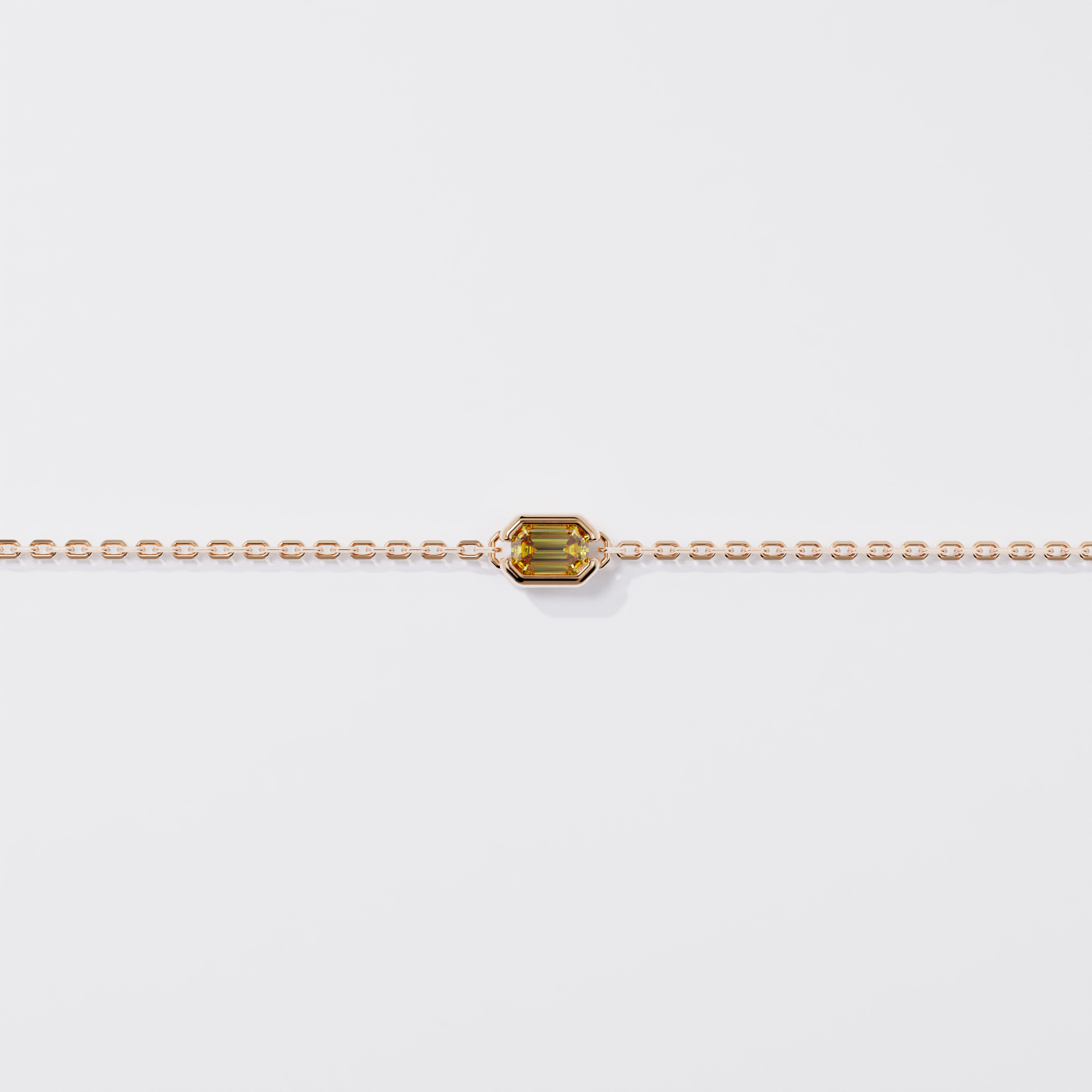 Bracelet - Parenthèse saphir jaune - Or rose