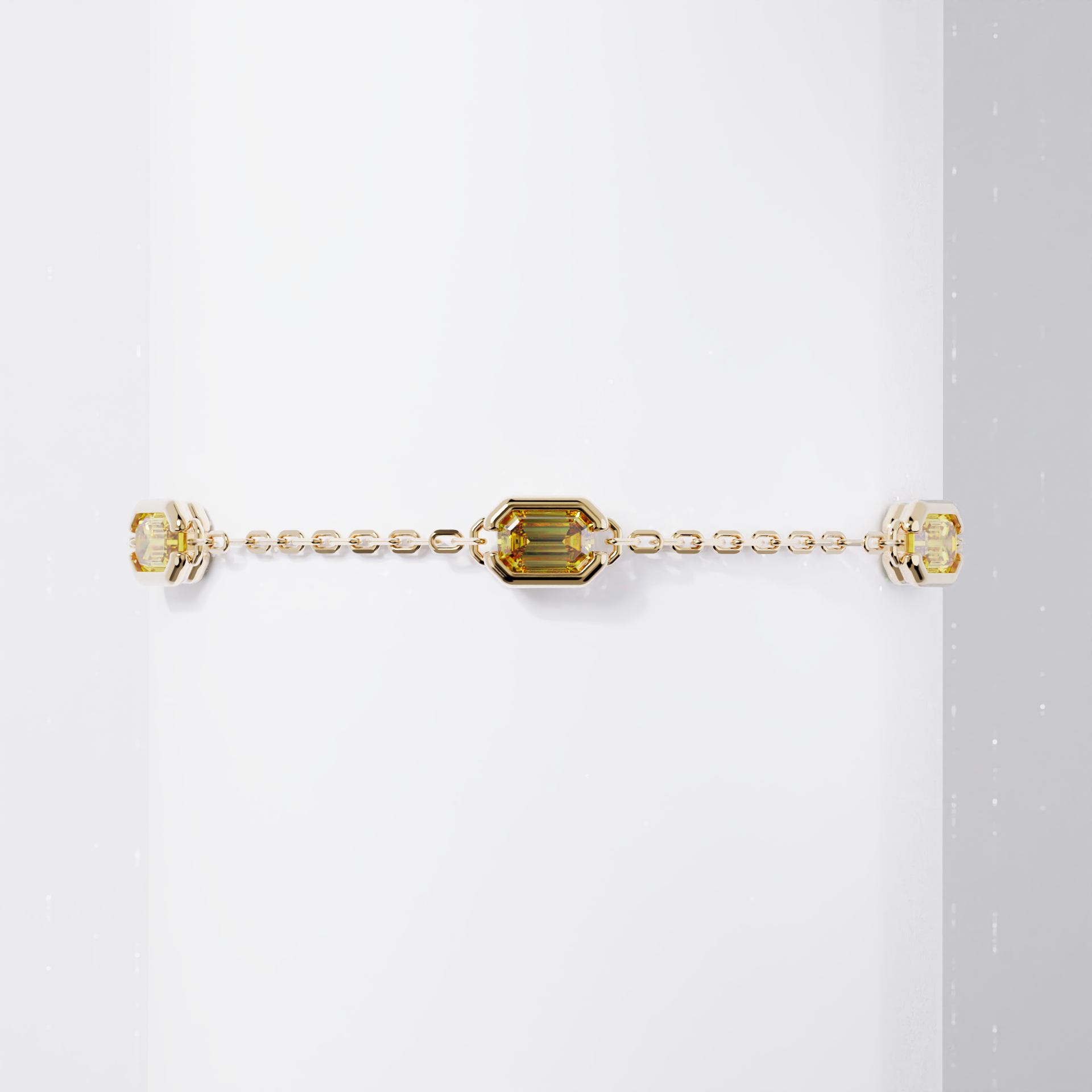 Bracelet - Parenthèse saphirs jaunes - Or jaune