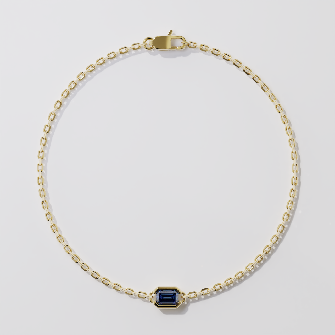 Bracelet - Parenthèse saphir bleu - Or jaune