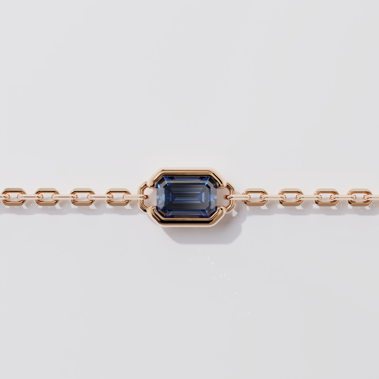Bracelet - Parenthèse saphir bleu - Or rose